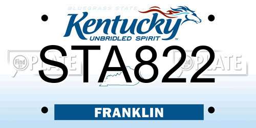 STA822 Kentucky License Plate