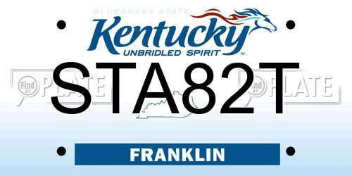 STA82T Kentucky License Plate