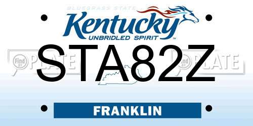 STA82Z Kentucky License Plate