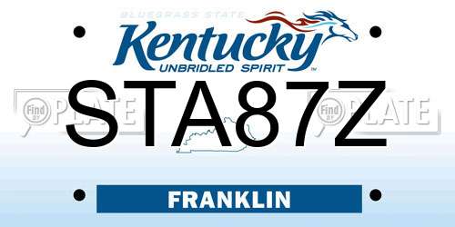 STA87Z Kentucky License Plate