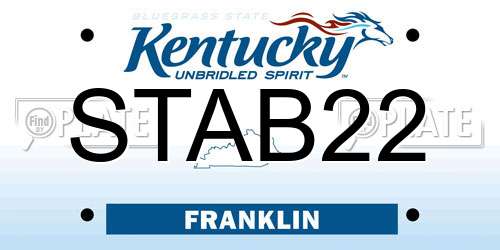 STAB22 Kentucky License Plate