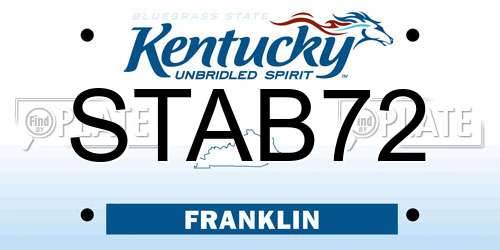 STAB72 Kentucky License Plate