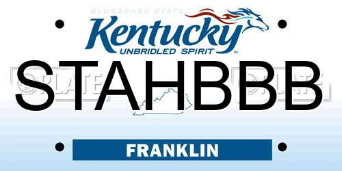 STAHBBB Kentucky License Plate