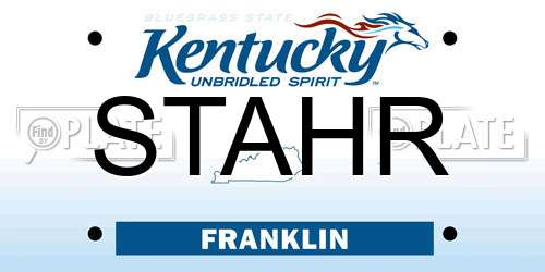 STAHR Kentucky License Plate