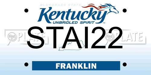 STAI22 Kentucky License Plate