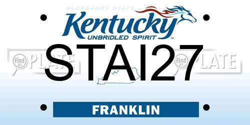 STAI27 Kentucky License Plate