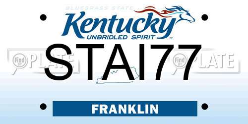 STAI77 Kentucky License Plate