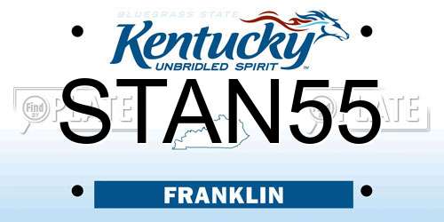 STAN55 Kentucky License Plate
