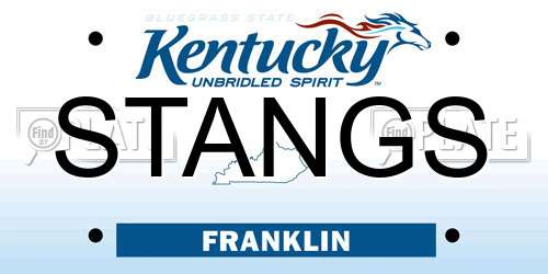 STANGS Kentucky License Plate