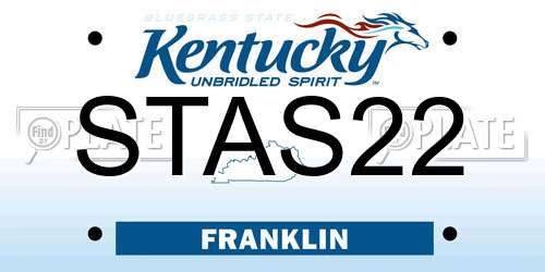STAS22 Kentucky License Plate