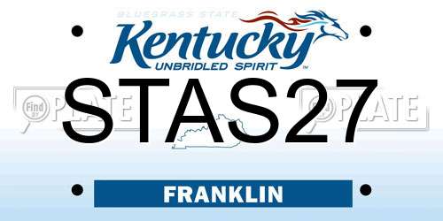 STAS27 Kentucky License Plate