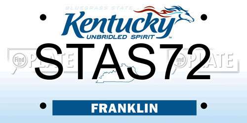 STAS72 Kentucky License Plate