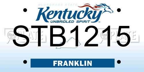 STB1215 Kentucky License Plate