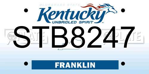STB8247 Kentucky License Plate