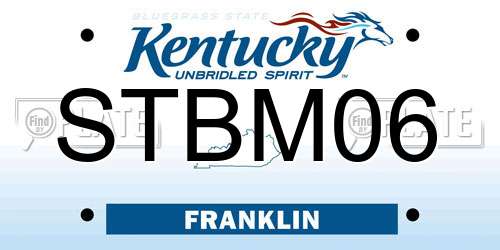 STBM06 Kentucky License Plate