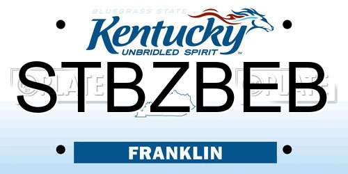 STBZBEB Kentucky License Plate