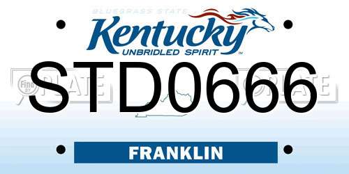 STD0666 Kentucky License Plate