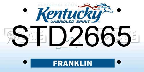 STD2665 Kentucky License Plate