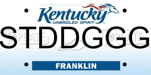 STDDGGG Kentucky License Plate