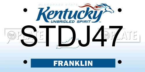 STDJ47 Kentucky License Plate