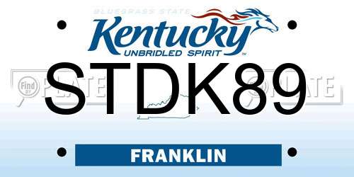 STDK89 Kentucky License Plate