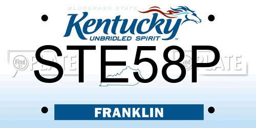 STE58P Kentucky License Plate