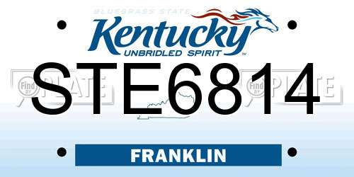 STE6814 Kentucky License Plate