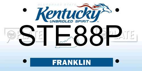 STE88P Kentucky License Plate