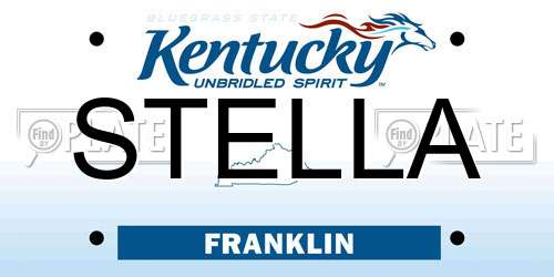 STELLA Kentucky License Plate