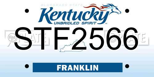 STF2566 Kentucky License Plate