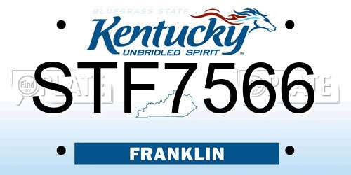 STF7566 Kentucky License Plate