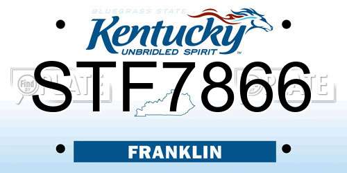 STF7866 Kentucky License Plate
