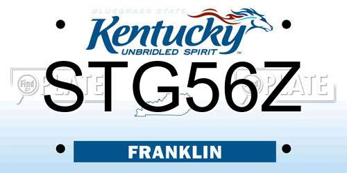 STG56Z Kentucky License Plate