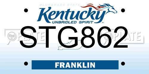 STG862 Kentucky License Plate