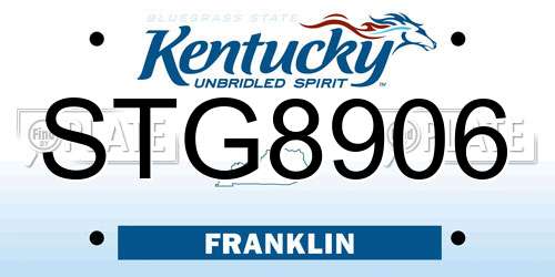 STG8906 Kentucky License Plate