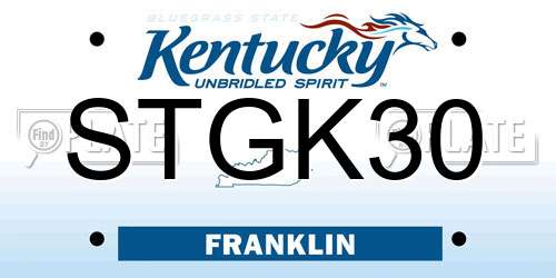 STGK30 Kentucky License Plate
