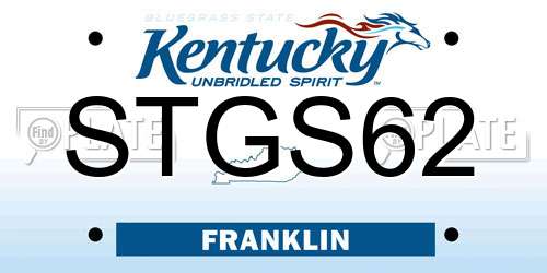 STGS62 Kentucky License Plate