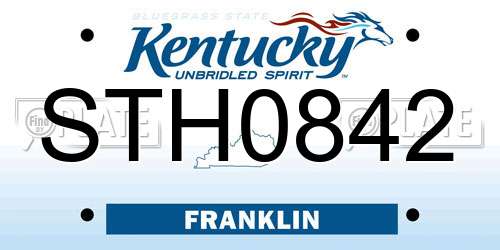 STH0842 Kentucky License Plate
