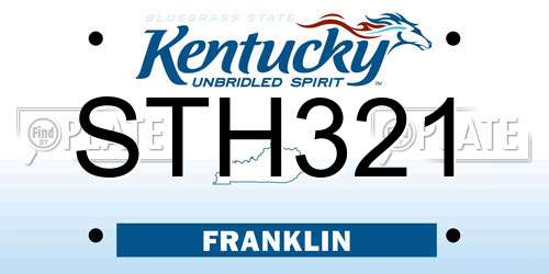 STH321 Kentucky License Plate
