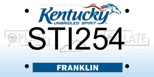 STI254 Kentucky License Plate