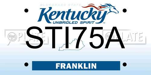 STI75A Kentucky License Plate