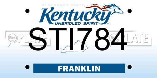STI784 Kentucky License Plate