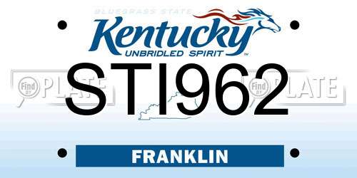 STI962 Kentucky License Plate