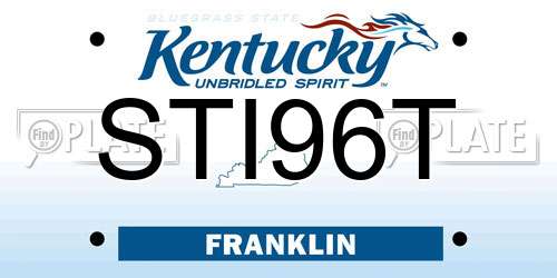 STI96T Kentucky License Plate