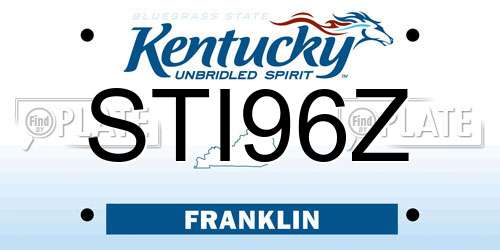 STI96Z Kentucky License Plate