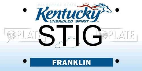 STIG Kentucky License Plate
