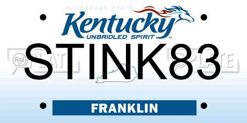 STINK83 Kentucky License Plate