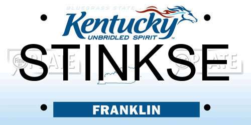 STINKSE Kentucky License Plate