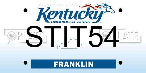 STIT54 Kentucky License Plate