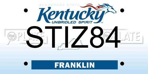 STIZ84 Kentucky License Plate